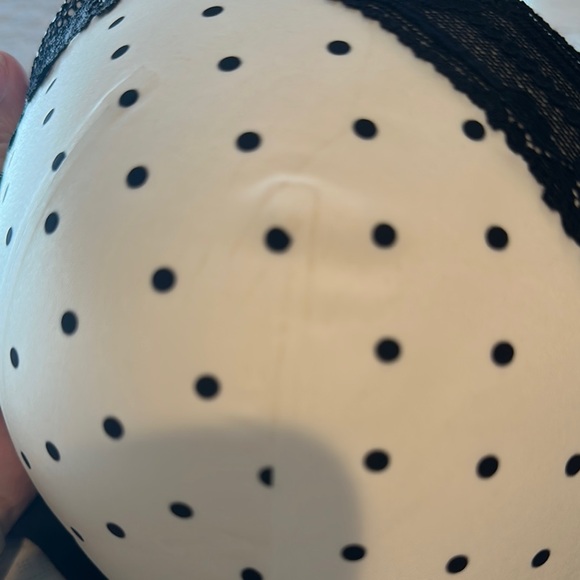 Torrid Black and White Polka Dot Lace Bra - Picture 2 of 5